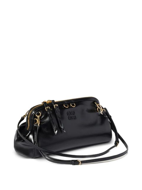Miu Miu Caprice shiny leather clutch - Black