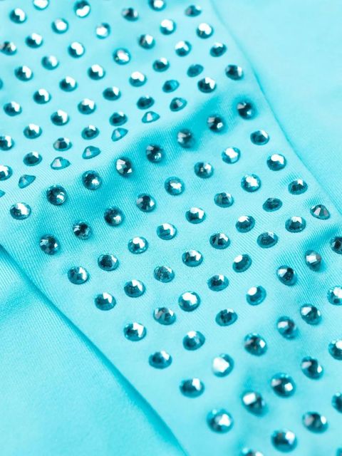 Self-Portrait crystal-embellished bikini bottoms - Blue