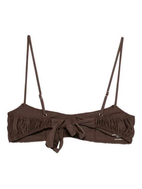 Faithfull the Brand Rocio ruched bikini top - Brown - zdjęcie produktu nr 2