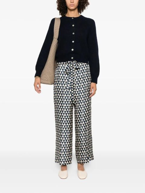 Max Mara triangle-pattern silk trousers - Neutrals - zdjęcie produktu nr 2