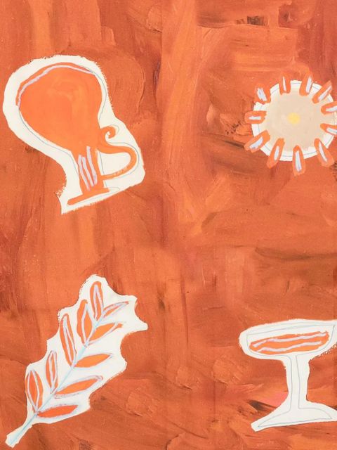 ALEMAIS graphic print scarf - Orange