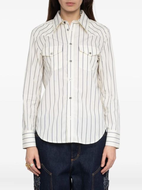 Zadig&Voltaire Thelma striped pocket shirt - White