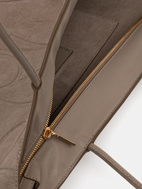 Calvin Klein torebka zamszowa kolor beżowy LV04F3334G