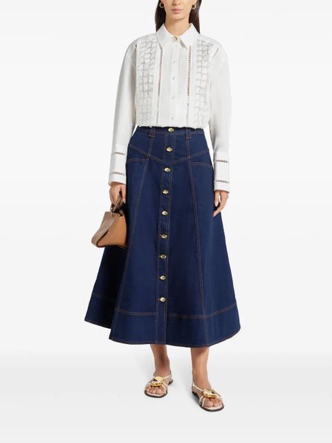 Aje cutwork-detail cotton shirt - White