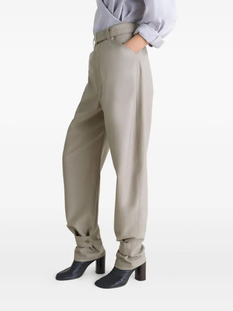 LEMAIRE belted button-tab trousers - Neutrals