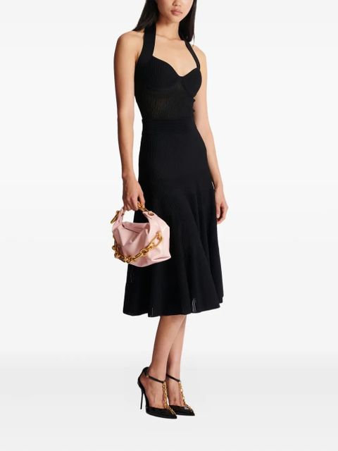 Balmain halterneck pleated midi dress - Black - zdjęcie produktu nr 2