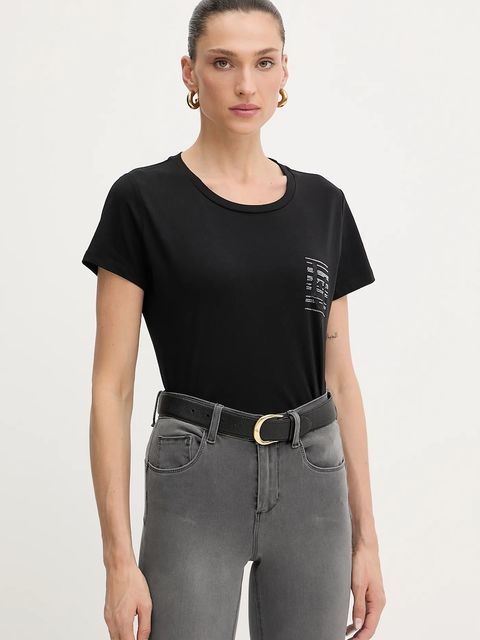 Liu Jo t-shirt bawełniany damski kolor czarny TF5287.JS923 - zdjęcie produktu nr 1