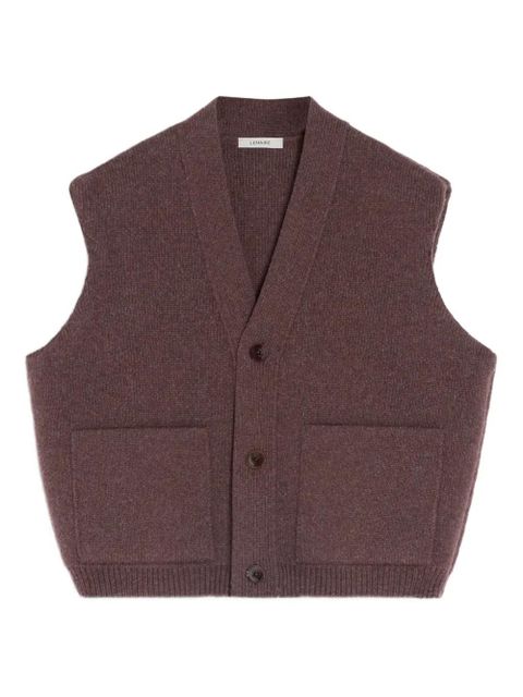 LEMAIRE Maxi patch-pocket sleeveless cardigan - Red - zdjęcie produktu nr 1