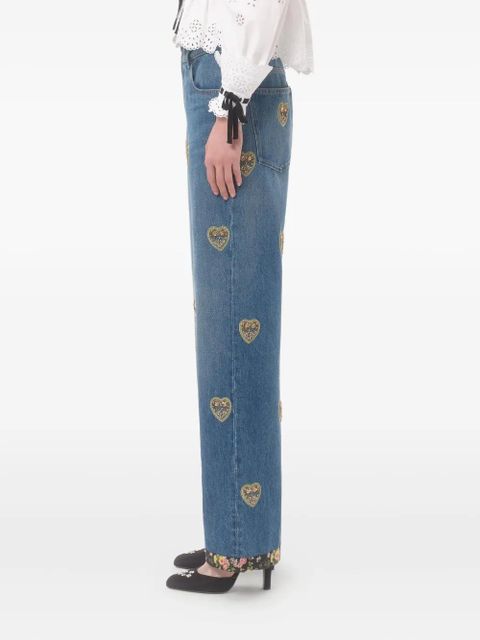 Valentino Garavani heart-embossed jeans - Blue - zdjęcie produktu nr 2