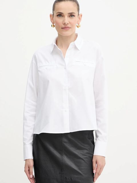 Armani Exchange koszula damska kolor biały relaxed z kołnierzykiem klasycznym XW000668 AF15983 - zdjęcie produktu nr 1