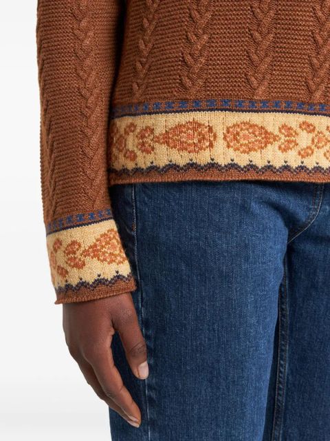 ETRO cable-knit patterned sweater - Brown
