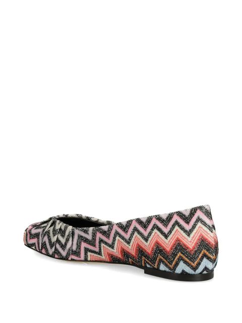 Missoni zigzag-patterned ballerinas - Black