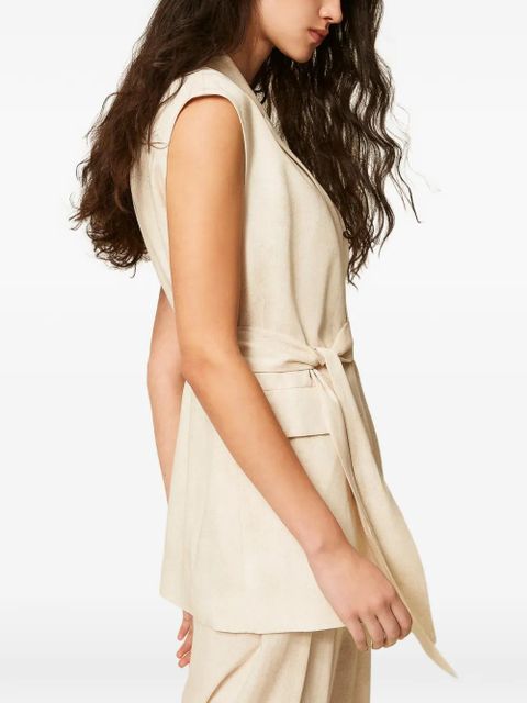 TWINSET sleeveless belted waistcoat - Neutrals