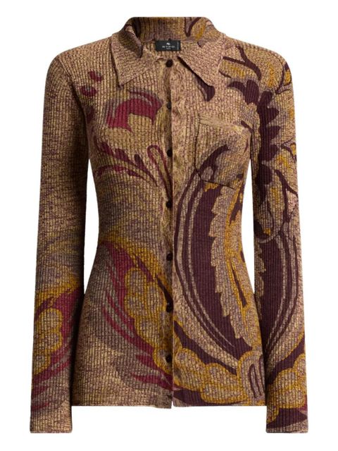 ETRO ribbed floral-print cardigan - Brown - zdjęcie produktu nr 1