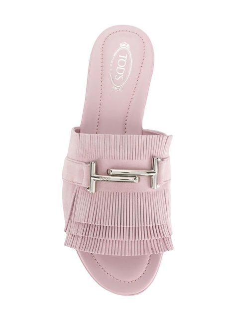 Tod's fringed slides - Pink