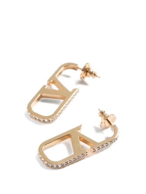Valentino Garavani VLogo Signature metal and Swarovski® crystal earrings - Gold