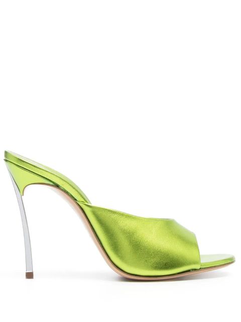Casadei 105mm metallic leather sandals - Green - zdjęcie produktu nr 1