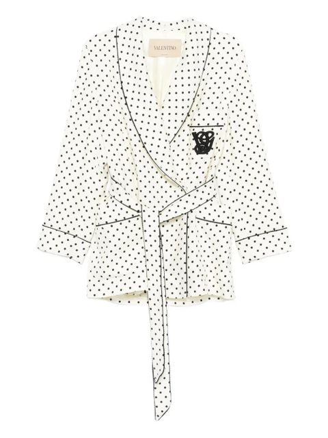 Valentino Garavani polka-dot belted blazer - White - zdjęcie produktu nr 1