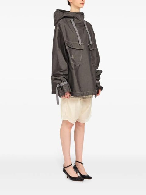 Maison Margiela hooded drawstring-waist denim jacket - Grey - zdjęcie produktu nr 2