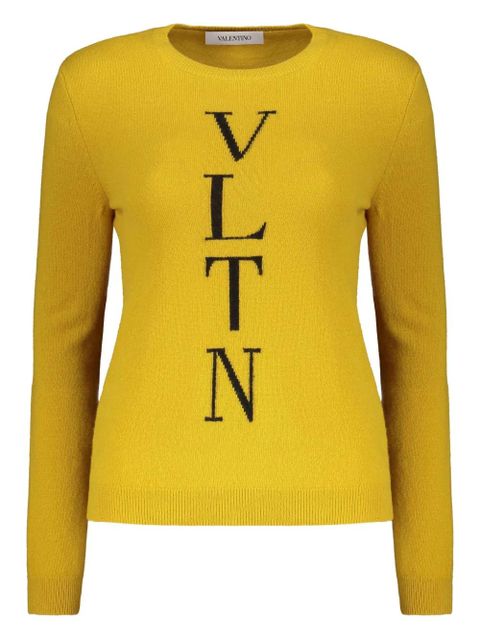 Valentino Garavani intarsia-knit logo jumper - Yellow - zdjęcie produktu nr 1