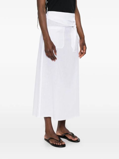 TOTEME belted patch-pocket skirt - White