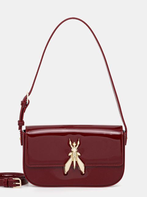 Patrizia Pepe torebka skórzana kolor bordowy 8B0231 L125 - zdjęcie produktu nr 1