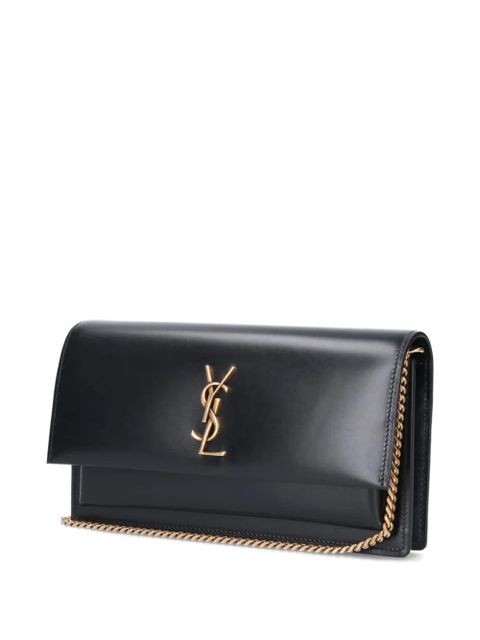 Saint Laurent logo-plaque chain-strap clutch bag - 000 BLACK - zdjęcie produktu nr 2