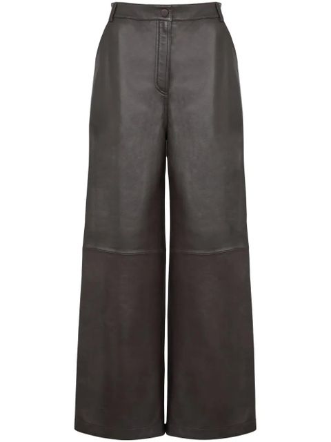Yves Salomon leather trousers - Brown - zdjęcie produktu nr 1