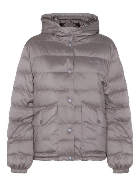 Miu Miu technical-pongé puffer jacket - Grey - zdjęcie produktu nr 1