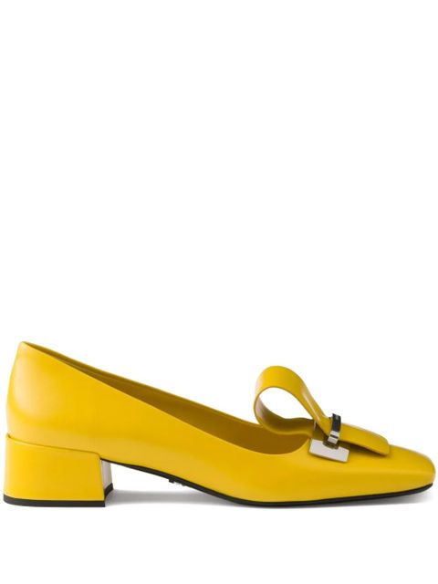 Prada 35mm brushed-leather pumps - Yellow - zdjęcie produktu nr 1