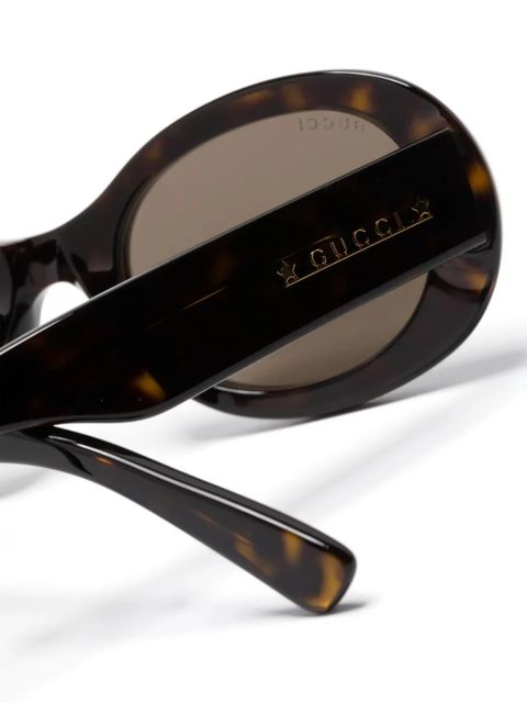 Gucci Eyewear tortoiseshell oval-frame sunglasses - Brown