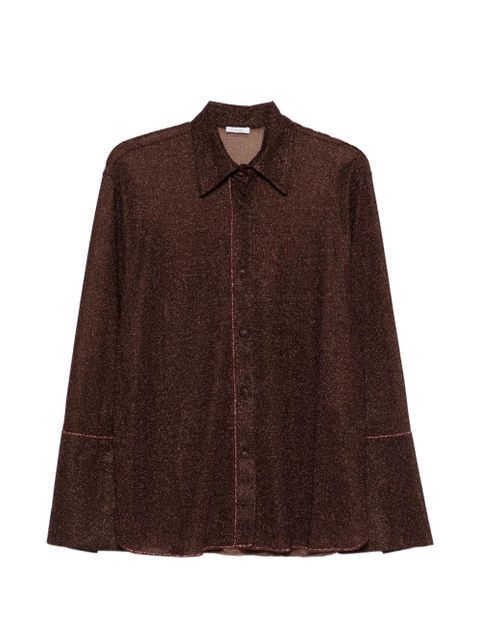 Oséree Lumière button trim shirt - Brown - zdjęcie produktu nr 1