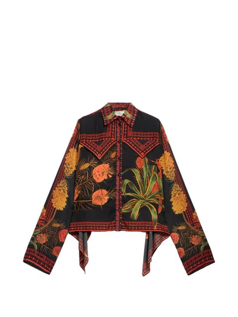 Blumarine twill foulard print shirt - Black - zdjęcie produktu nr 1