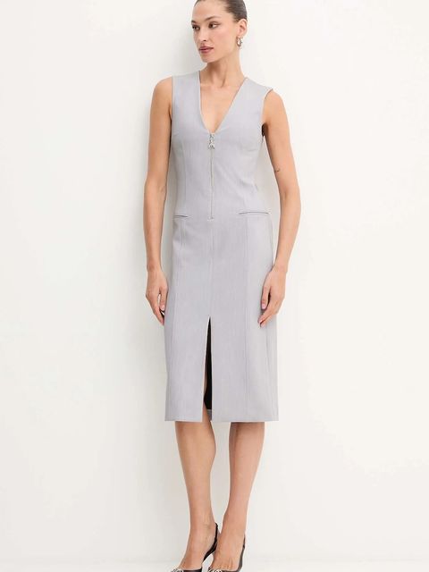 Patrizia Pepe sukienka kolor szary midi dopasowana 2A3001 A498