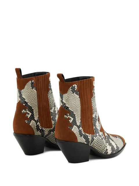 Giuseppe Zanotti snakeskin-effect 55mm ankle boots - Brown