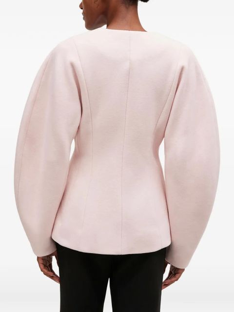 GANNI buttoned V-neck jacket - Pink