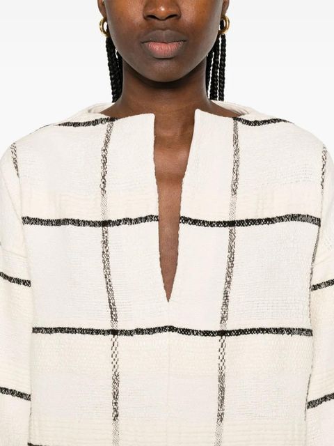 TOTEME windowpane-check tunic - Neutrals