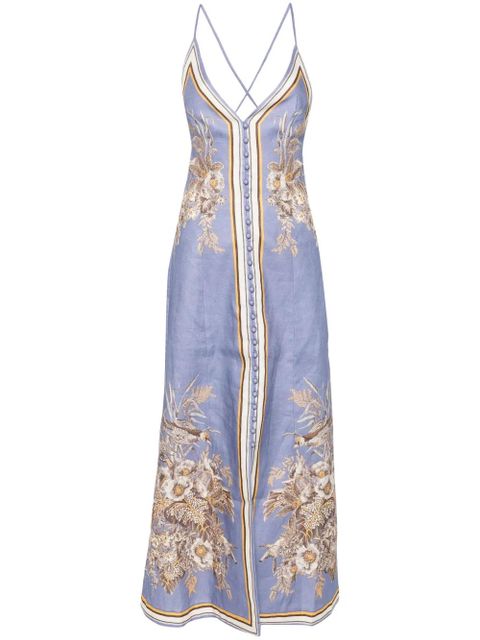 ZIMMERMANN Ottie linen maxi dress - Blue - zdjęcie produktu nr 1