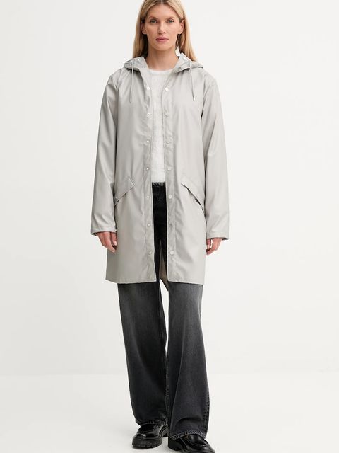 Rains kurtka 12020 Long Jacket kolor szary przejściowa 12020