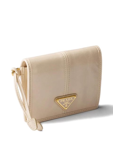 Prada Small leather wallet - Neutrals