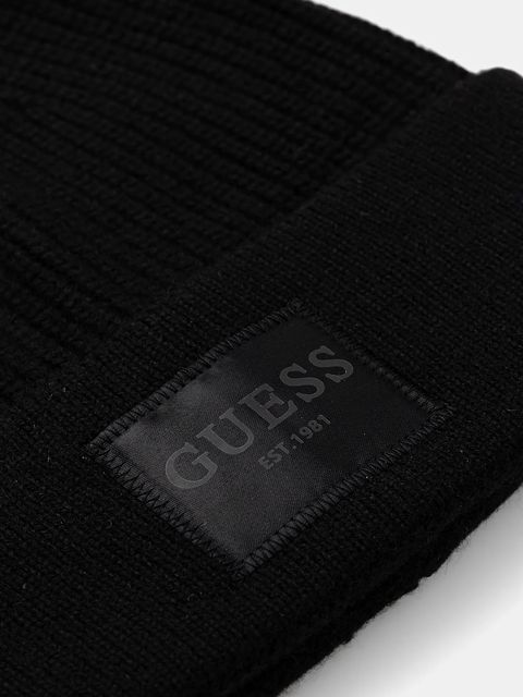Guess czapka z dodatkiem wełny BRENTON kolor czarny AW5436 POL03 - zdjęcie produktu nr 2