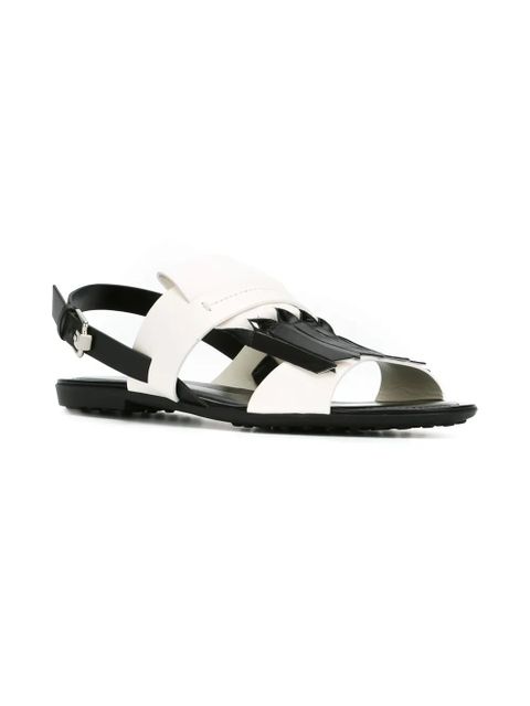 Tod's fringed flat sandals - Black