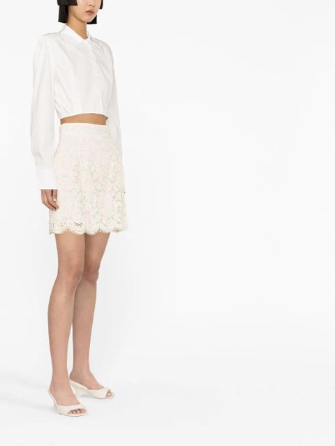 Dolce & Gabbana floral-lace miniskirt - White