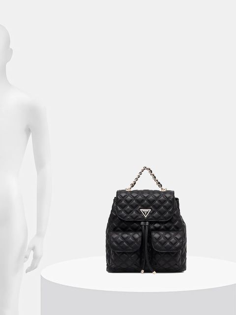 Guess plecak GIULLY damski kolor czarny mały gładki HWQG96 73330