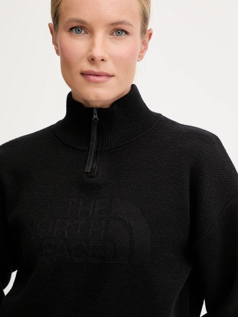 The North Face sweter z dodatkiem wełny damski kolor czarny z golfem NF0A8E79JK31