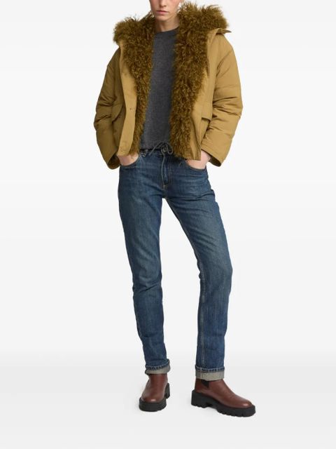 Yves Salomon lambshearling-trimmed down jacket - Brown