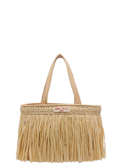 Jimmy Choo fringed-detail raffia beach bag - Neutrals - zdjęcie produktu nr 1