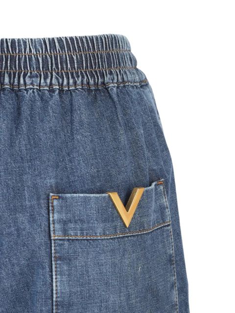 Valentino Garavani tassel-detail wide-leg jeans - Blue