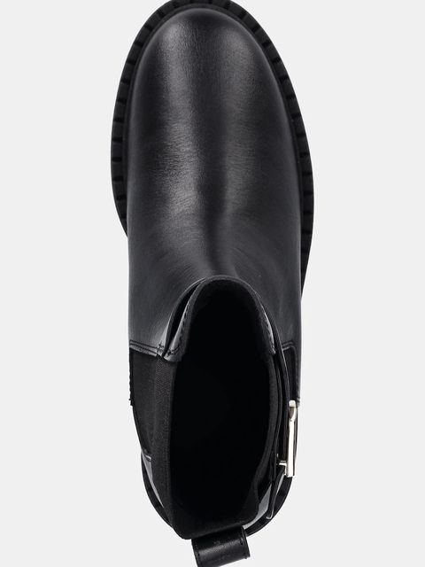 Furla sztyblety skórzane New Legacy damskie kolor czarny na płaskim obcasie YK09FNL BX0283 O6000