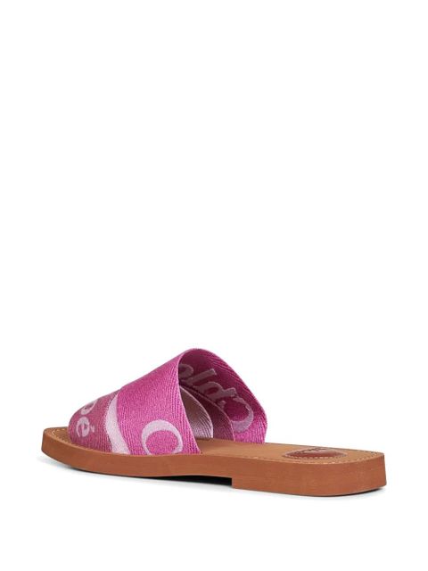 Chloé logo-print sandals - Pink